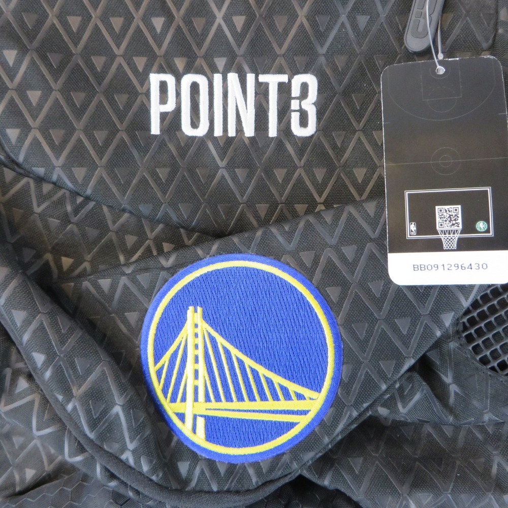 Point 3 Golden State Warriors NBA Basketball Backpack Black Ball Pocket New wTag - Picture 4 of 16